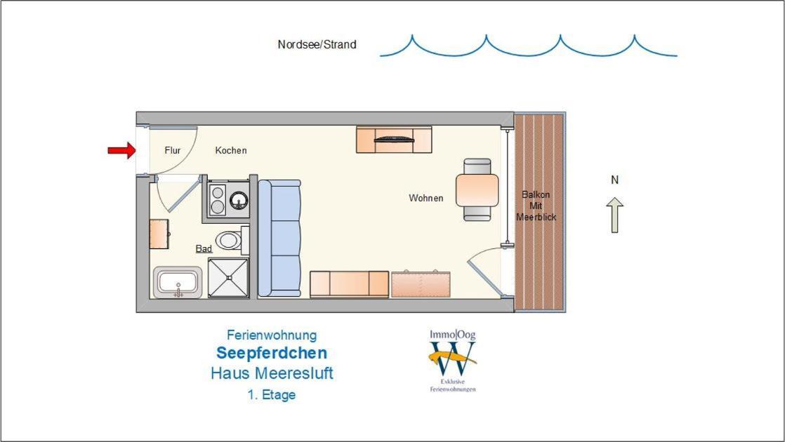 Seepferdchen - Kuscheliges Apartment Mit Meerblick-Balkon Вангероге Экстерьер фото